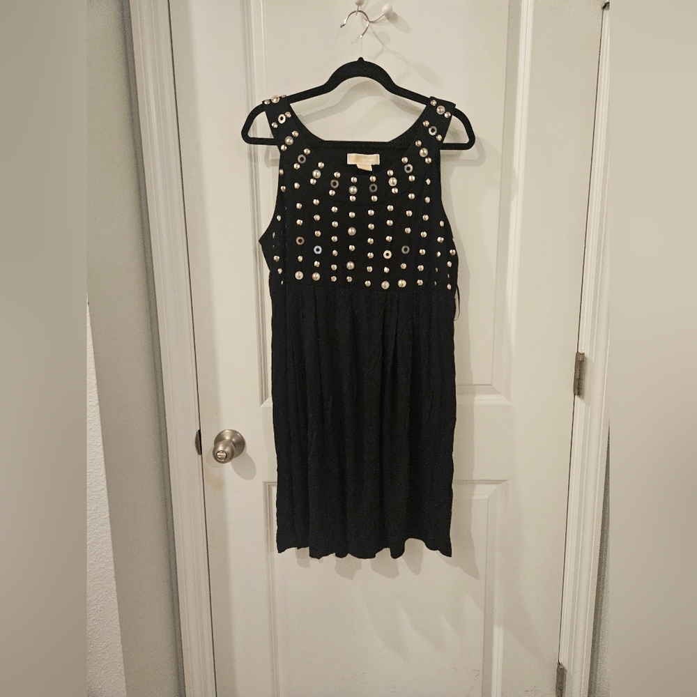 Michael Kors black dress with metallic sequin detail size L